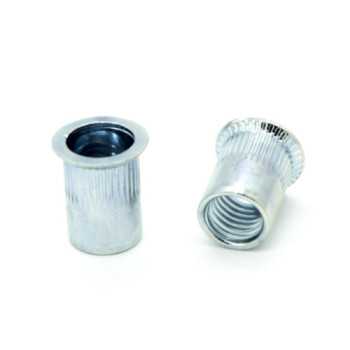 Inserti Filettati in Acciaio Testa Svasata con corpo Cilindrico zigrinato M10 grip da 1.5-4.5mm - Box da 200 pezzi