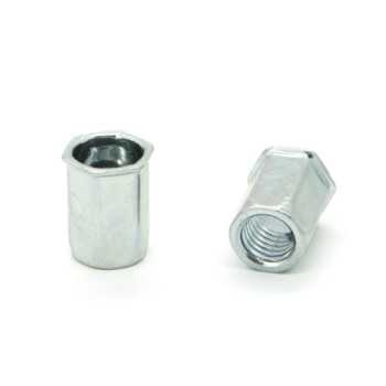 Inserti Filettati in Acciaio Testa Ridotta a Filo con corpo Esagonale M4 grip da 0.5-3.0mm - Box da 1000 pezzi
