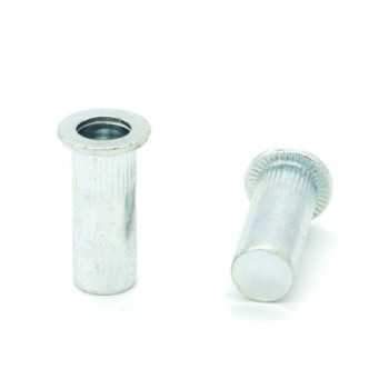 Inserti Filettati in Acciaio Testa Piana con corpo Cilindrico zigrinato cieco M4 grip da 0.5-3.0mm - Box da 1000 pezzi