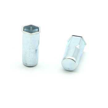 Inserti Filettati in Acciaio Testa Ridotta a Filo con corpo Semi Esagonale cieco M4 grip da 0.5-3.0mm - Box da 1000 pezzi