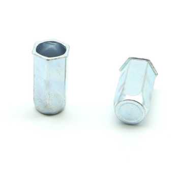 Inserti Filettati in Acciaio Testa Ridotta a Filo con corpo Esagonale cieco M6 grip da 0.5-3.0mm - Box da 500 pezzi