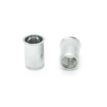Inserti Filettati in Alluminio Testa Ridotta a Filo con corpo Cilindrico zigrinato M10 grip da 1.0-3.5mm - Box da 200 pezzi