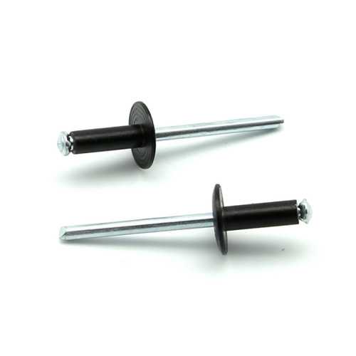 Rivetti a strappo RISTAR A FIORE Alluminio/Acciaio Testa Larga 14mm Verniciato RAL 9005 4.8x10.0mm - Box da 250 pezzi