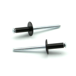 Rivetti a strappo RISTAR A FIORE Alluminio/Acciaio Testa Larga 14mm Verniciato RAL 9005 4.8x25.0mm - Box da 250 pezzi