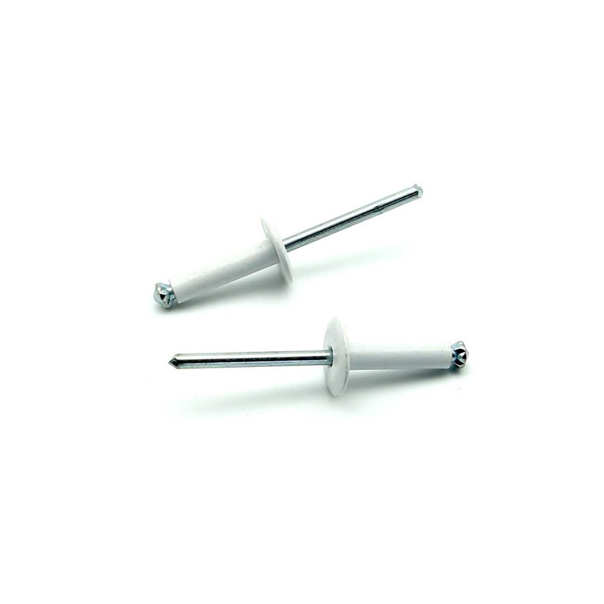 Pel Rivets Painted Peel blind rivets Aluminium/Steel Large Head RAL 9003 4.8x30.0mm